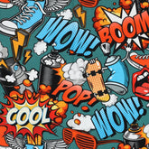 Jersey Stoff Kinder Comic Grafitti Stoffmeisterei